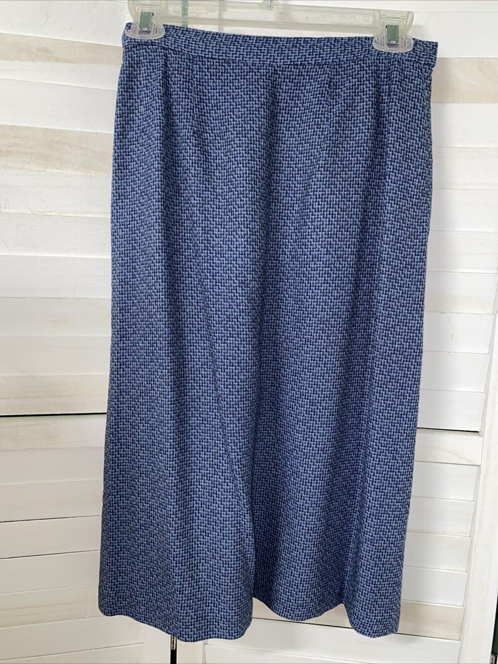 Handmade 60s A Line Pencil Wiggle Skirt Women’s Vintage Blue Twill Zip 26” Small